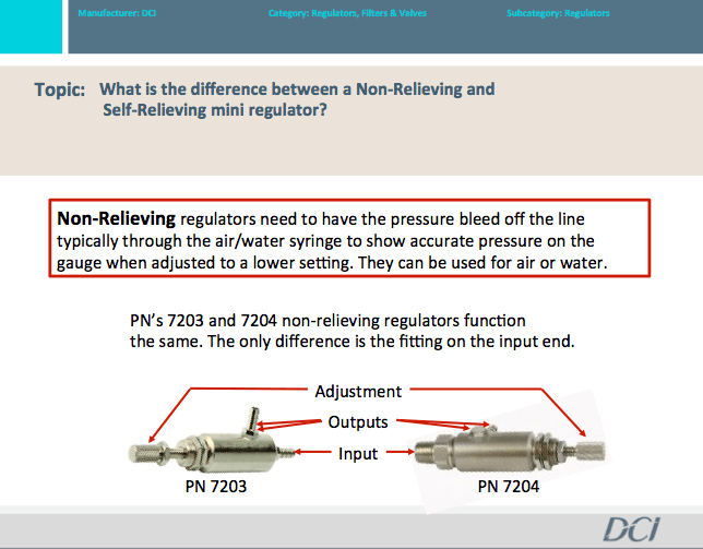 Difference Between Non-Relieving & Self-Relieving Mini Regulators