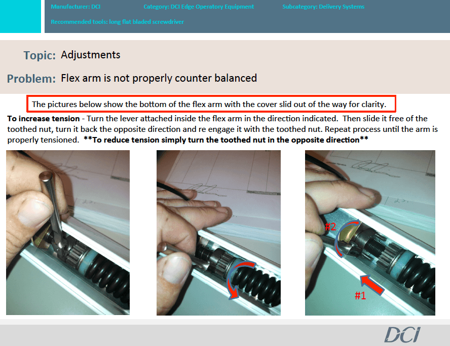 How to Adjust DCI Flex Arm