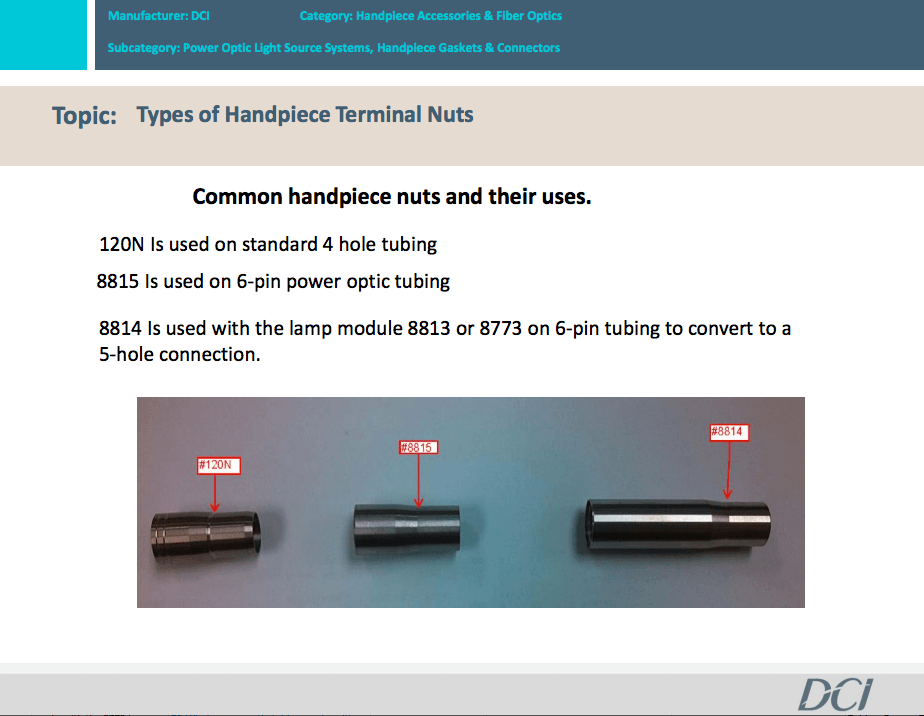 Common Handpiece Nuts & Their Uses