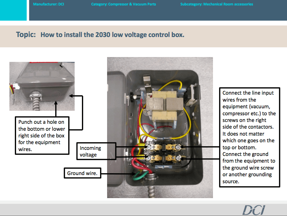 How to Install Low Voltage Control Box (DCI PN 2030)